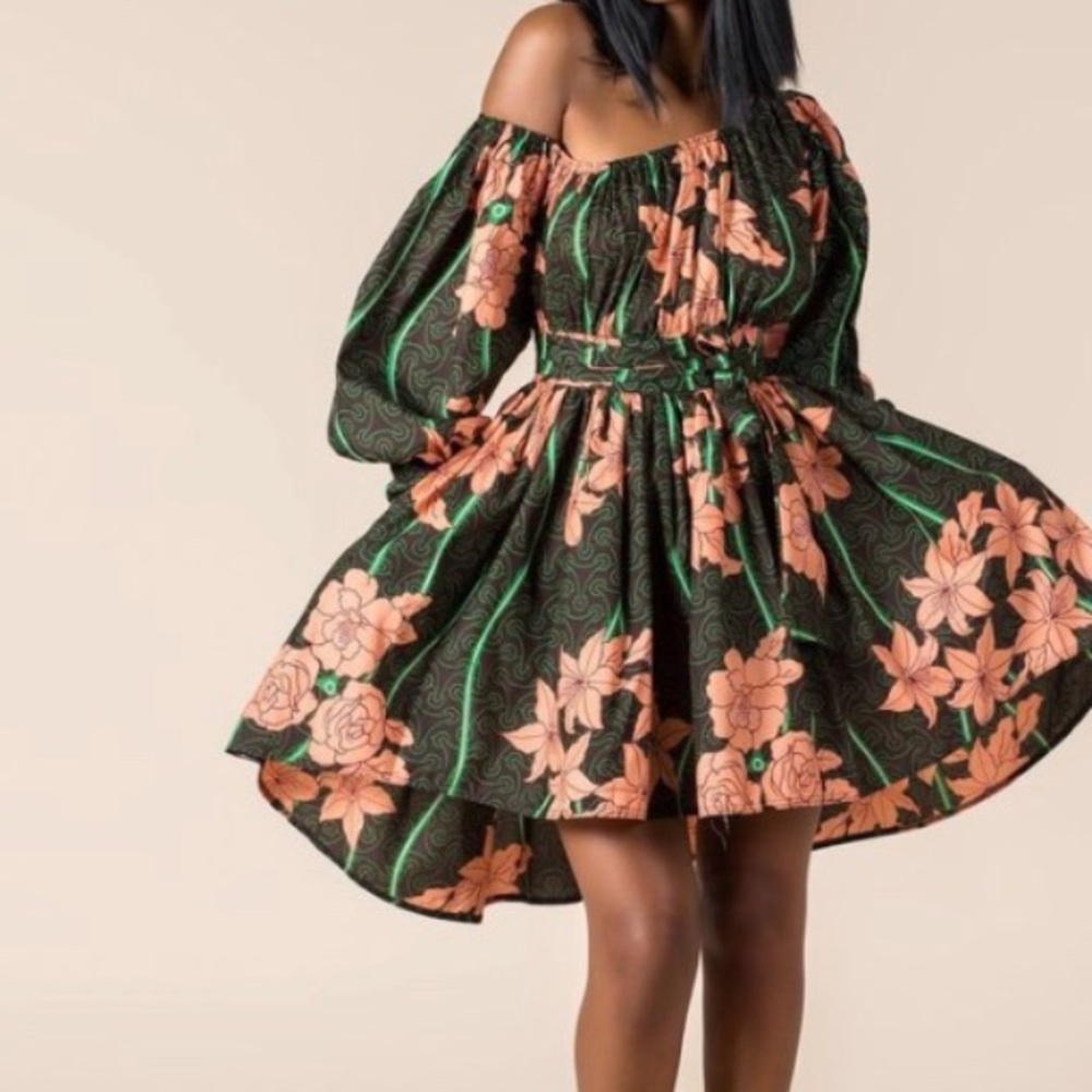 Grass fields “Michaela” African Print Dress